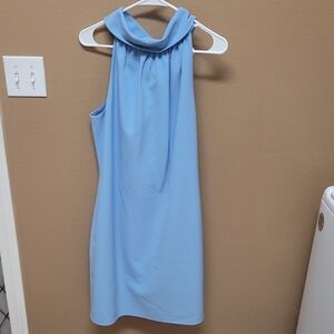 Sail to Sable Blue Sleeveless Cowl Neck Dress